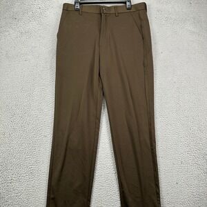 Timeless Flex Pants Dress Mens 36X28 Brown Flat‎ Front Straight Leg Pocket NEW